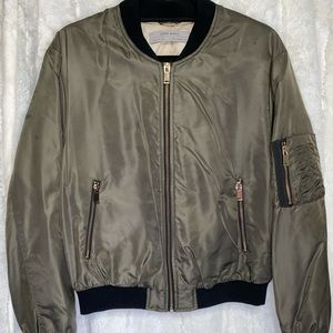Zara Hunter Green Bomber Jacket